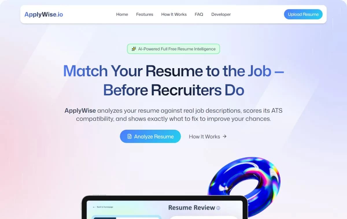 AI Resume Builder & Career Platform with 98% Accurate Results