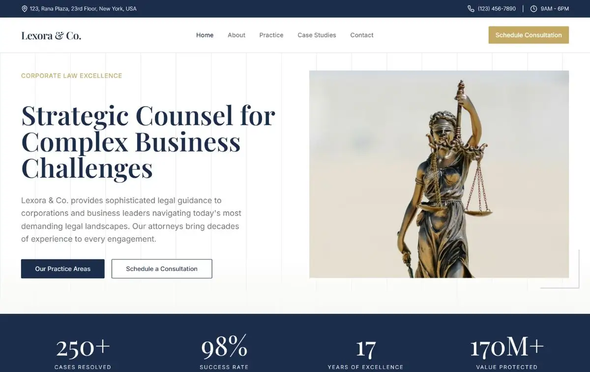 Full Responsive SEO Optimized Law Firm Business Portfolio