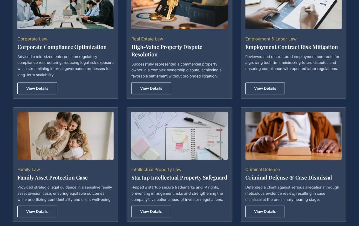 Full Responsive SEO Optimized Law Firm Business Portfolio