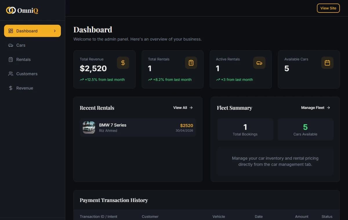 Car Rental & Booking Platform Featuring Auto Payment & Tracking System