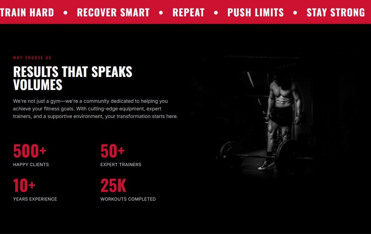 Advanced Modern Looking Gymnassium Business Portfolio Site